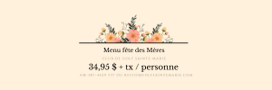 Menu pour emporter fête des Mères